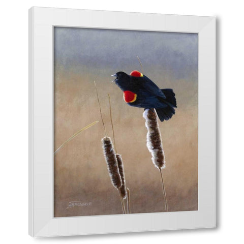 Redwing Morning II White Modern Wood Framed Art Print by Szatkowski, Fred