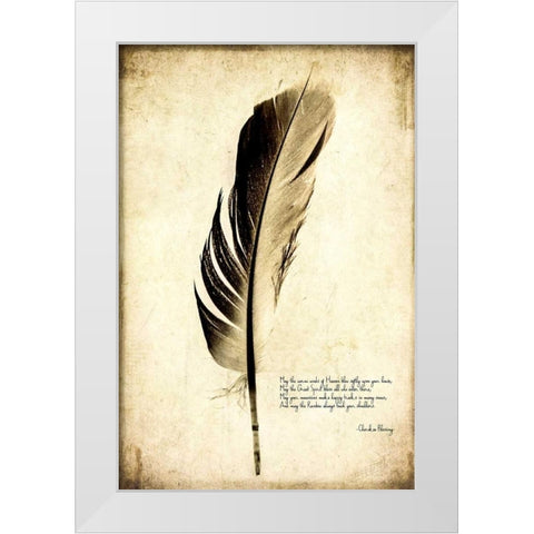 Feather on the Wind III White Modern Wood Framed Art Print by Malek, Honey