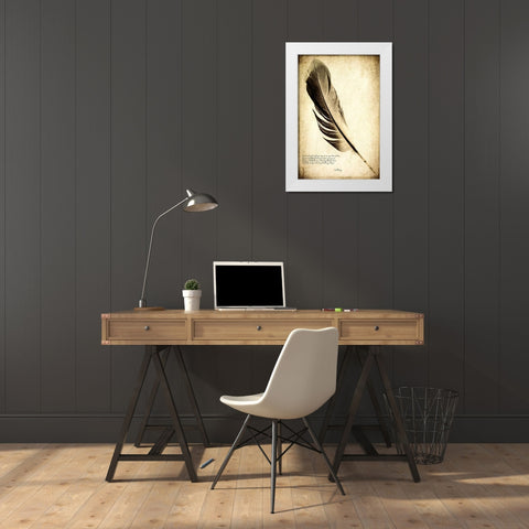Feather on the Wind IV White Modern Wood Framed Art Print by Malek, Honey