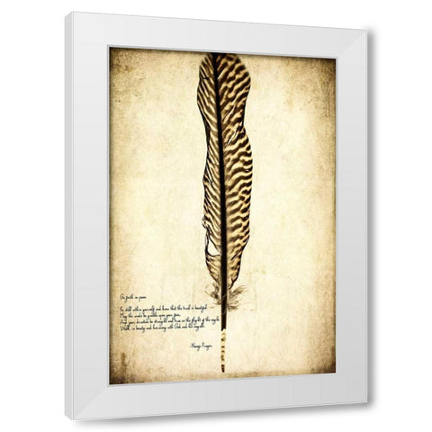 Feather on the Wind V White Modern Wood Framed Art Print by Malek, Honey