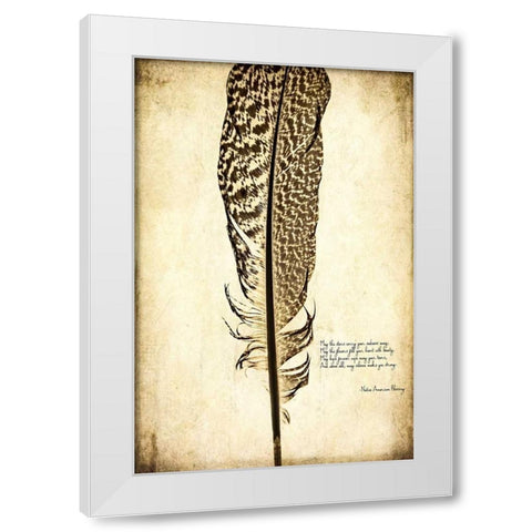 Feather on the Wind VI White Modern Wood Framed Art Print by Malek, Honey