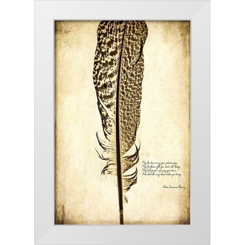 Feather on the Wind VI White Modern Wood Framed Art Print by Malek, Honey