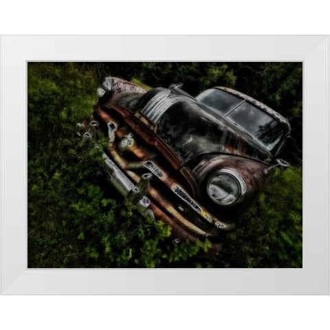 Rusty Auto III White Modern Wood Framed Art Print by Burchett, P.H.