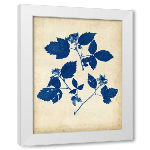 Indigo Leaf Study VI White Modern Wood Framed Art Print by Vision Studio