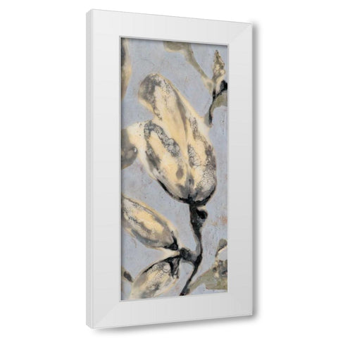 Flower Bud Triptych III White Modern Wood Framed Art Print by Goldberger, Jennifer