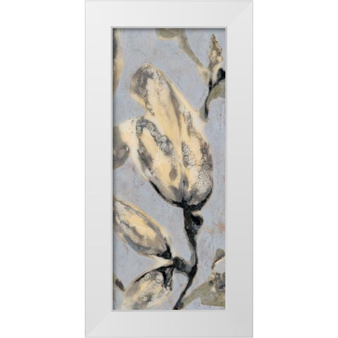 Flower Bud Triptych III White Modern Wood Framed Art Print by Goldberger, Jennifer