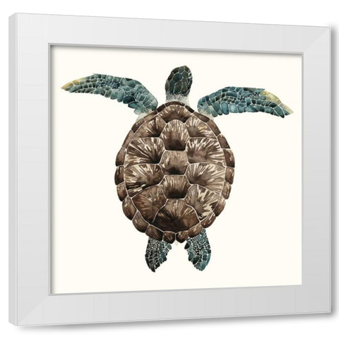 Mosaic Turtle I White Modern Wood Framed Art Print by Popp, Grace