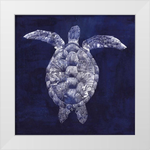 Sea Turtle Shadow I White Modern Wood Framed Art Print by Popp, Grace
