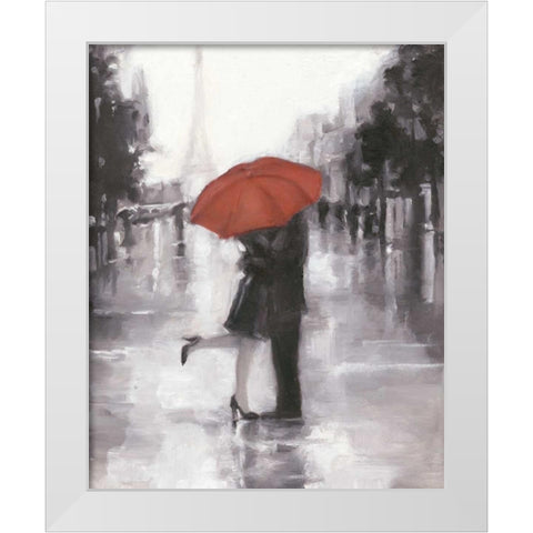 Caught in the Rain White Modern Wood Framed Art Print by Harper, Ethan