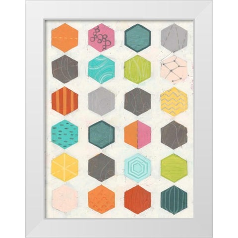 Pattern Interaction I White Modern Wood Framed Art Print by Vess, June Erica