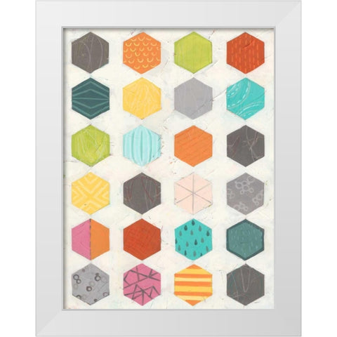 Pattern Interaction IV White Modern Wood Framed Art Print by Vess, June Erica