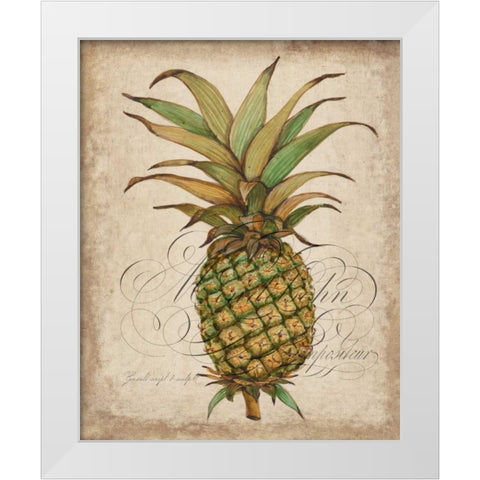 Pineapple Study I White Modern Wood Framed Art Print by OToole, Tim