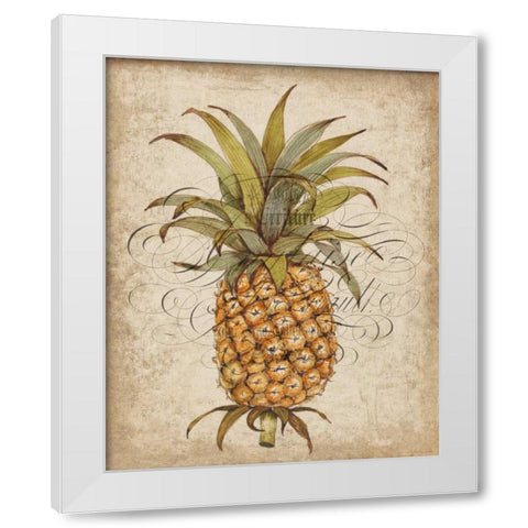 Pineapple Study II White Modern Wood Framed Art Print by OToole, Tim