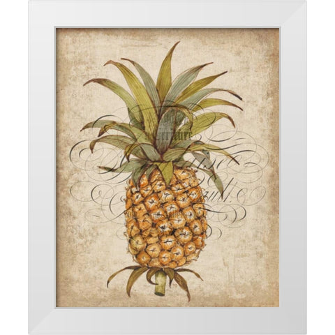 Pineapple Study II White Modern Wood Framed Art Print by OToole, Tim