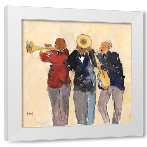 Jazz Trio II White Modern Wood Framed Art Print by Dixon, Samuel