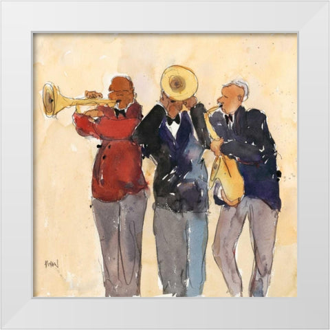 Jazz Trio II White Modern Wood Framed Art Print by Dixon, Samuel