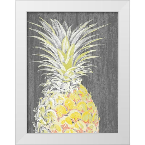 Vibrant Pineapple Splendor I White Modern Wood Framed Art Print by Studio W