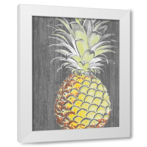 Vibrant Pineapple Splendor II White Modern Wood Framed Art Print by Studio W