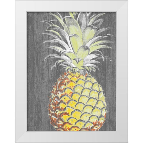 Vibrant Pineapple Splendor II White Modern Wood Framed Art Print by Studio W