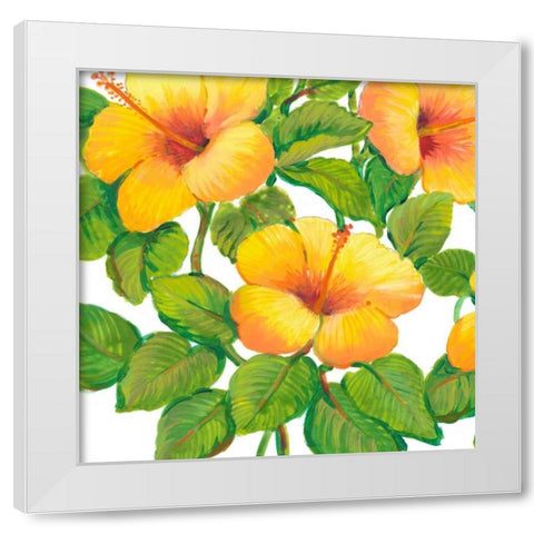 Watercolor Hibiscus III White Modern Wood Framed Art Print by OToole, Tim