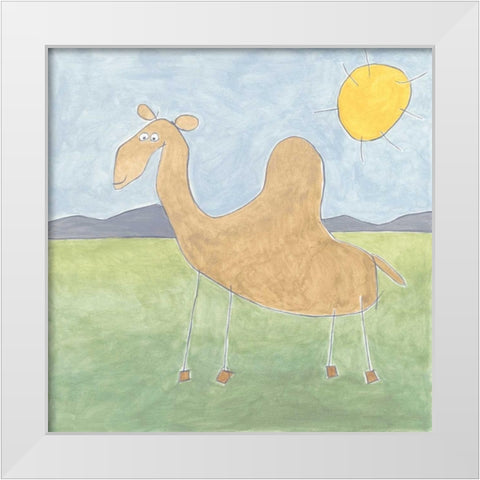 Quinns Camel White Modern Wood Framed Art Print by Meagher, Megan