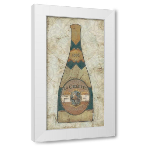 Vintage Champagne II White Modern Wood Framed Art Print by Vess, June Erica
