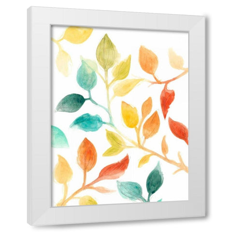 Spectrum Leaves I White Modern Wood Framed Art Print by Vess, June Erica