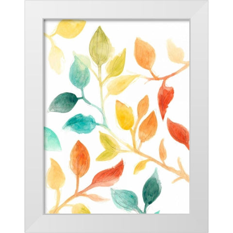 Spectrum Leaves I White Modern Wood Framed Art Print by Vess, June Erica