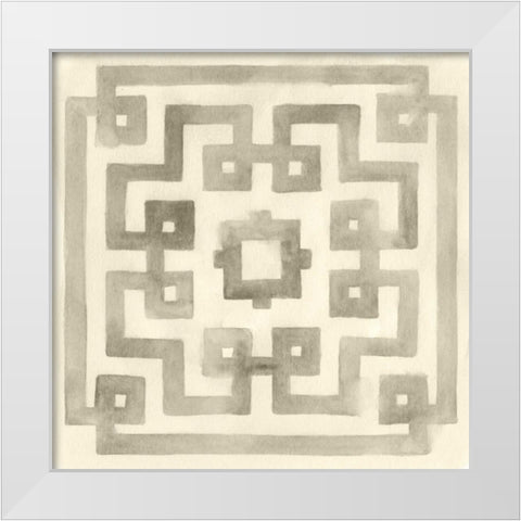 Neutral Impressions I White Modern Wood Framed Art Print by Vess, June Erica