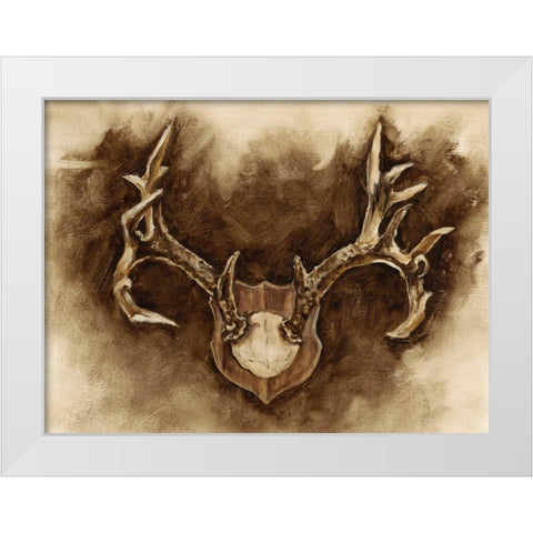 Rustic Antler Mount I White Modern Wood Framed Art Print by Harper, Ethan