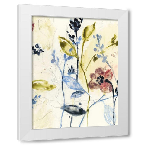 Flowing Stems II White Modern Wood Framed Art Print by Goldberger, Jennifer