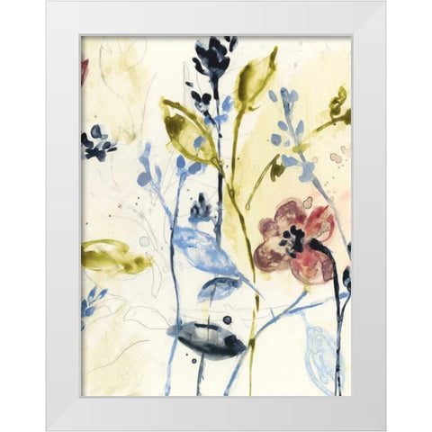 Flowing Stems II White Modern Wood Framed Art Print by Goldberger, Jennifer