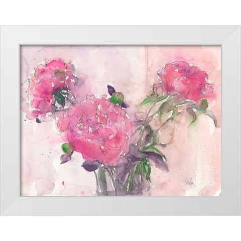 Something Floral I White Modern Wood Framed Art Print by Dixon, Samuel