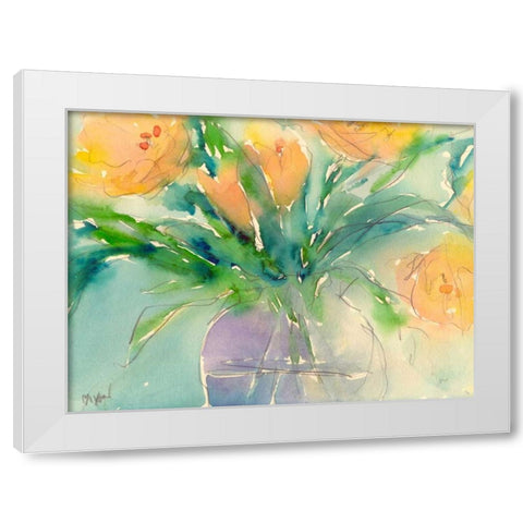 Something Floral III White Modern Wood Framed Art Print by Dixon, Samuel