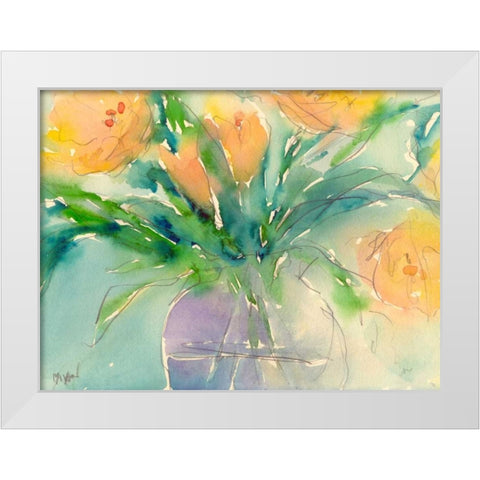Something Floral III White Modern Wood Framed Art Print by Dixon, Samuel