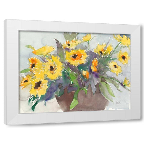 Something Floral V White Modern Wood Framed Art Print by Dixon, Samuel