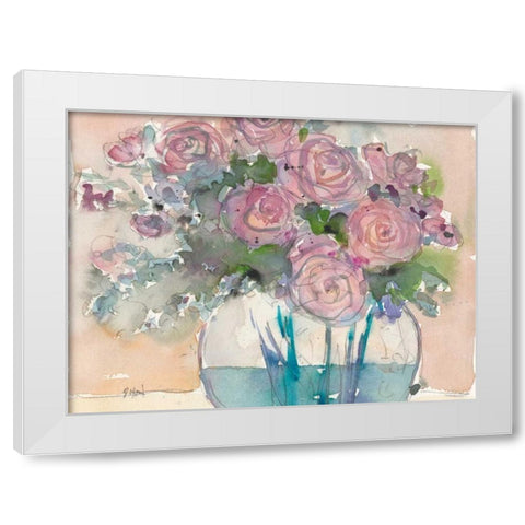 Something Floral VI White Modern Wood Framed Art Print by Dixon, Samuel