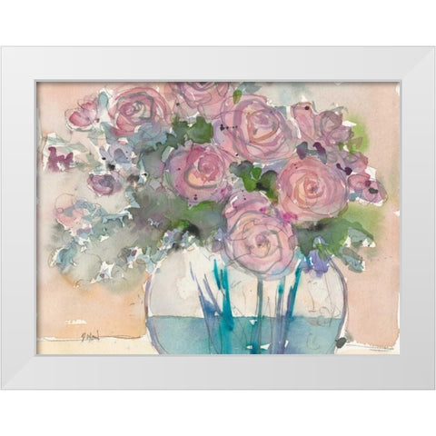 Something Floral VI White Modern Wood Framed Art Print by Dixon, Samuel