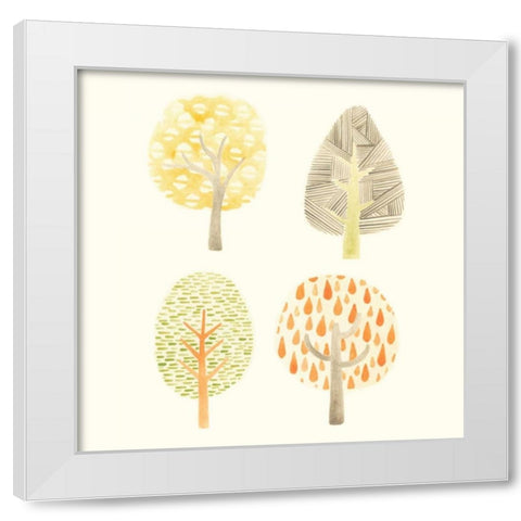 Forest Patterns I White Modern Wood Framed Art Print by Vess, June Erica