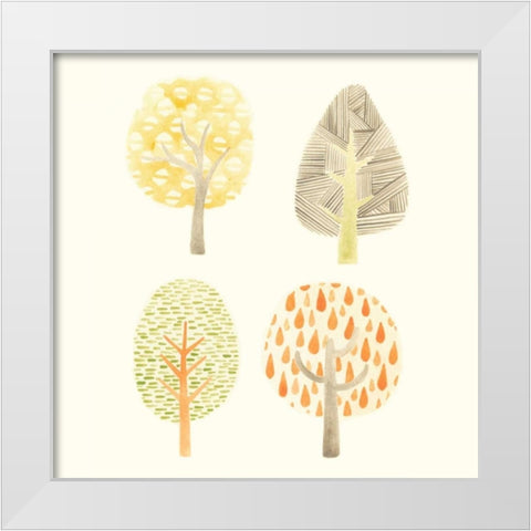 Forest Patterns I White Modern Wood Framed Art Print by Vess, June Erica