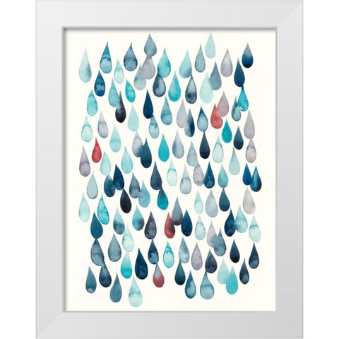 Watercolor Drops I White Modern Wood Framed Art Print by Popp, Grace
