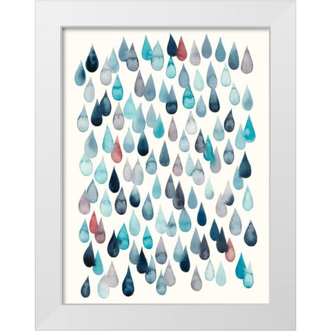 Watercolor Drops II White Modern Wood Framed Art Print by Popp, Grace