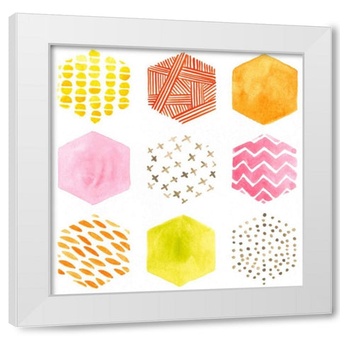Honeycomb Patterns II White Modern Wood Framed Art Print by Vess, June Erica