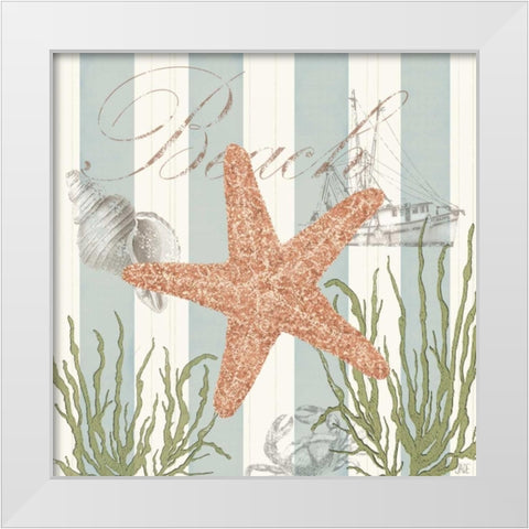 Seashells by the Seashore I White Modern Wood Framed Art Print by Reynolds, Jade