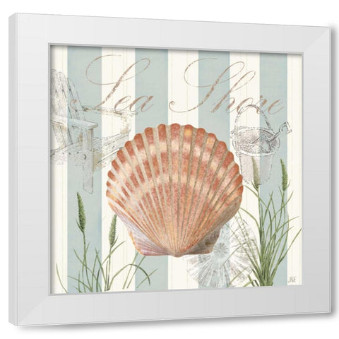 Seashells by the Seashore II White Modern Wood Framed Art Print by Reynolds, Jade