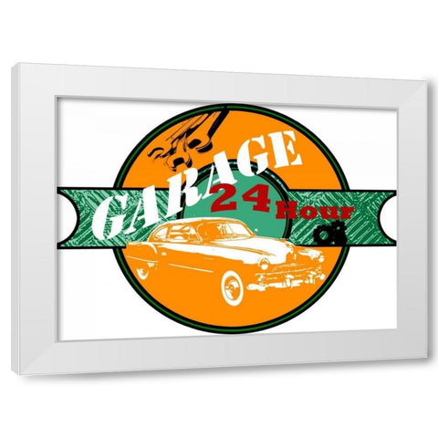 Garage Sign I White Modern Wood Framed Art Print by Studio W