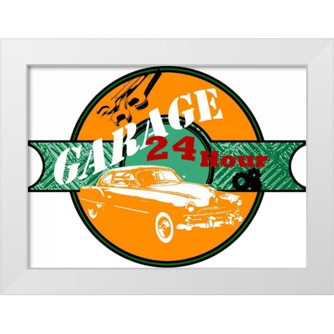 Garage Sign I White Modern Wood Framed Art Print by Studio W