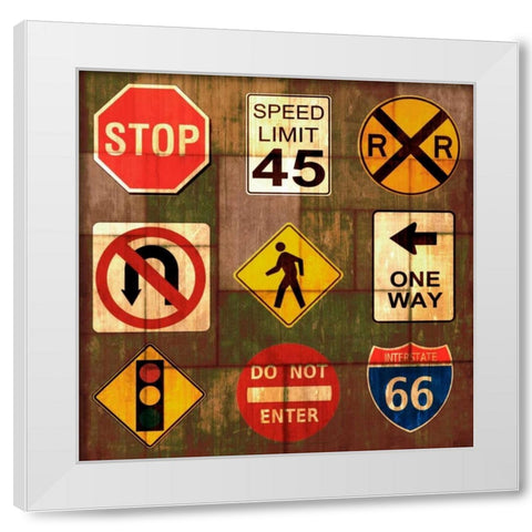 Garage Sign IV White Modern Wood Framed Art Print by Studio W