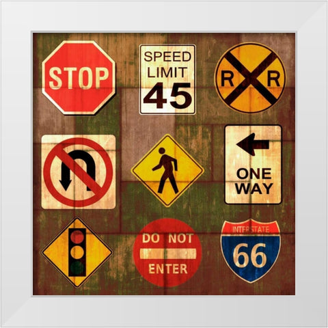 Garage Sign IV White Modern Wood Framed Art Print by Studio W