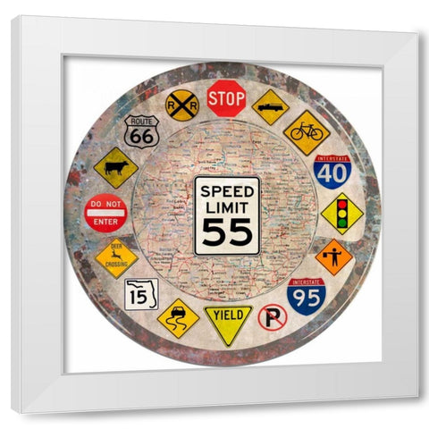 Garage Sign VI White Modern Wood Framed Art Print by Studio W